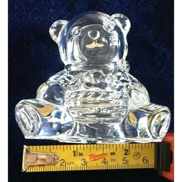 VTG Cristal D’Arques Teddy Mini Figurine Holding Flowers 24% Lead Sticker France - Picture 9 of 16